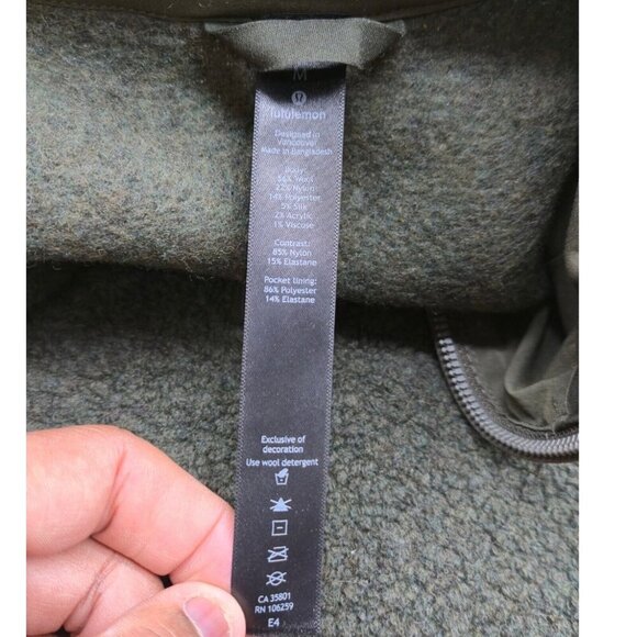 Lululemon Jacket Mens M Green Tundra Trek Wool Sherpa Fleece Gorpcore LM3BT0S - Picture 5 of 8